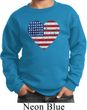 Distressed USA Heart Kids Sweatshirt