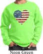 Distressed USA Heart Kids Sweatshirt