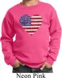 Distressed USA Heart Kids Sweatshirt