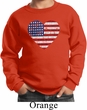 Distressed USA Heart Kids Sweatshirt