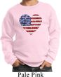 Distressed USA Heart Kids Sweatshirt