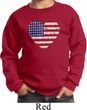 Distressed USA Heart Kids Sweatshirt