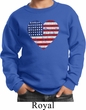 Distressed USA Heart Kids Sweatshirt