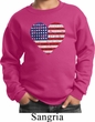 Distressed USA Heart Kids Sweatshirt