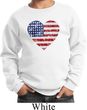 Distressed USA Heart Kids Sweatshirt
