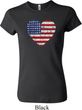 Distressed USA Heart Ladies Crewneck Shirt