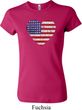 Distressed USA Heart Ladies Crewneck Shirt