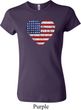 Distressed USA Heart Ladies Crewneck Shirt