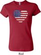 Distressed USA Heart Ladies Crewneck Shirt