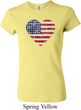 Distressed USA Heart Ladies Crewneck Shirt