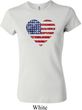 Distressed USA Heart Ladies Crewneck Shirt