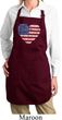 Distressed USA Heart Ladies Full Length Apron with Pockets