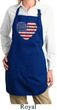 Distressed USA Heart Ladies Full Length Apron with Pockets