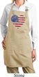 Distressed USA Heart Ladies Full Length Apron with Pockets