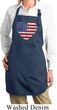 Distressed USA Heart Ladies Full Length Apron with Pockets