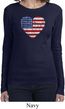 Distressed USA Heart Ladies Long Sleeve Shirt