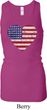 Distressed USA Heart Ladies Longer Length Racerback Tank Top