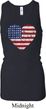 Distressed USA Heart Ladies Longer Length Racerback Tank Top
