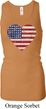 Distressed USA Heart Ladies Longer Length Racerback Tank Top