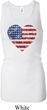 Distressed USA Heart Ladies Longer Length Racerback Tank Top