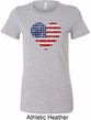 Distressed USA Heart Ladies Longer Length Shirt
