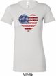 Distressed USA Heart Ladies Longer Length Shirt