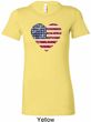 Distressed USA Heart Ladies Longer Length Shirt