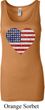 Distressed USA Heart Ladies Longer Length Tank Top