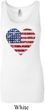 Distressed USA Heart Ladies Longer Length Tank Top