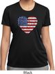 Distressed USA Heart Ladies Moisture Wicking Shirt