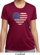 Distressed USA Heart Ladies Moisture Wicking Shirt