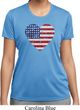 Distressed USA Heart Ladies Moisture Wicking Shirt