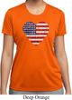 Distressed USA Heart Ladies Moisture Wicking Shirt