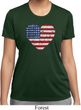 Distressed USA Heart Ladies Moisture Wicking Shirt