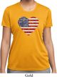 Distressed USA Heart Ladies Moisture Wicking Shirt