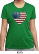 Distressed USA Heart Ladies Moisture Wicking Shirt