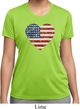 Distressed USA Heart Ladies Moisture Wicking Shirt