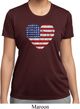 Distressed USA Heart Ladies Moisture Wicking Shirt