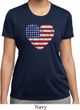 Distressed USA Heart Ladies Moisture Wicking Shirt