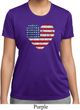 Distressed USA Heart Ladies Moisture Wicking Shirt