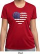 Distressed USA Heart Ladies Moisture Wicking Shirt