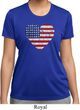 Distressed USA Heart Ladies Moisture Wicking Shirt