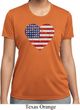Distressed USA Heart Ladies Moisture Wicking Shirt