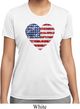 Distressed USA Heart Ladies Moisture Wicking Shirt