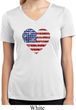 Distressed USA Heart Ladies Moisture Wicking V-neck Shirt