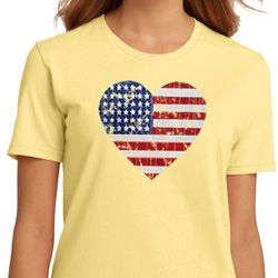 Distressed USA Heart Ladies Organic Shirt