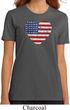 Distressed USA Heart Ladies Organic Shirt