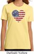 Distressed USA Heart Ladies Organic Shirt