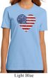 Distressed USA Heart Ladies Organic Shirt