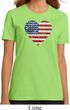 Distressed USA Heart Ladies Organic Shirt
